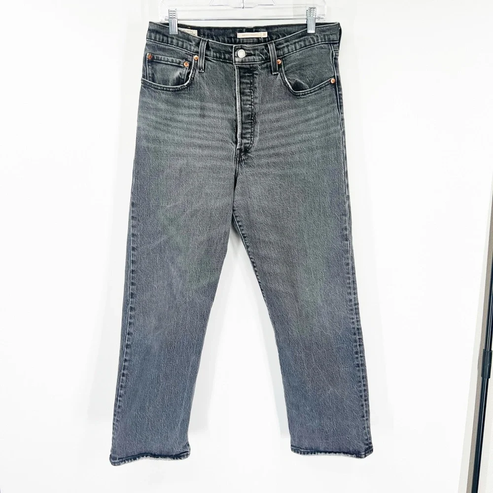 Levi’s Ribcage Straight Button Fly Jeans High Rise - Picture 1 of 8